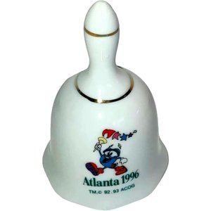 Vtg Atlanta 1996 Olympics Souvenir Ceramic Bell With Izzy the Mascot & Torch